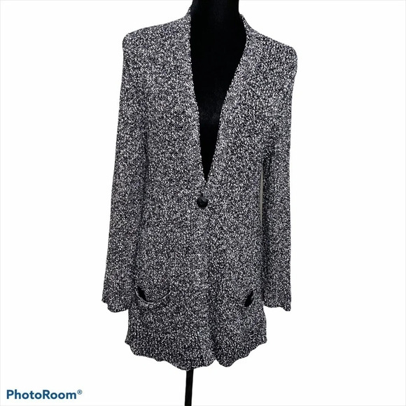 J. Jill Tweed Knit Cardigan Sweater w/ pockets M - Picture 15 of 15